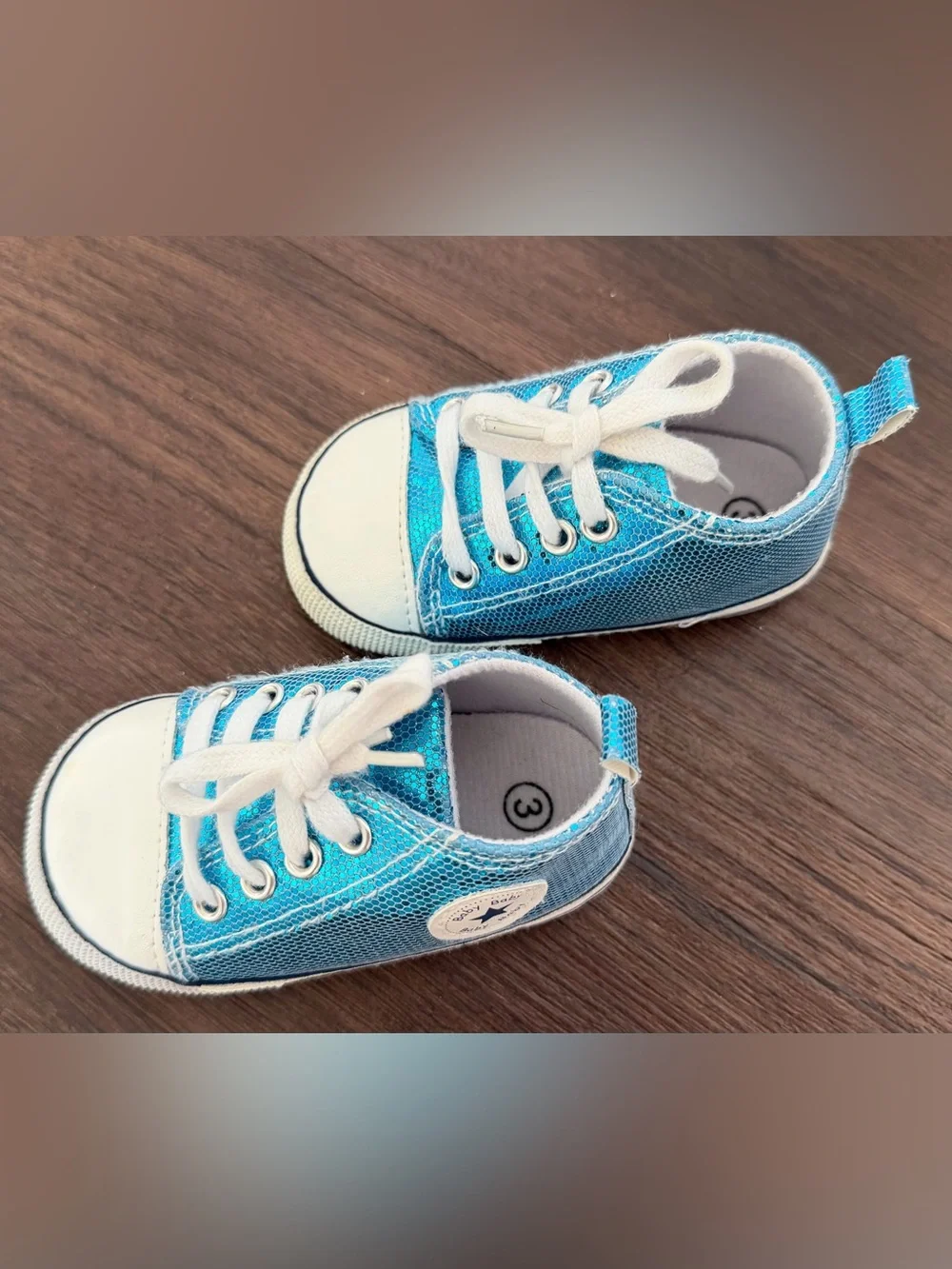 Blue Glitter Kids Sneakers
